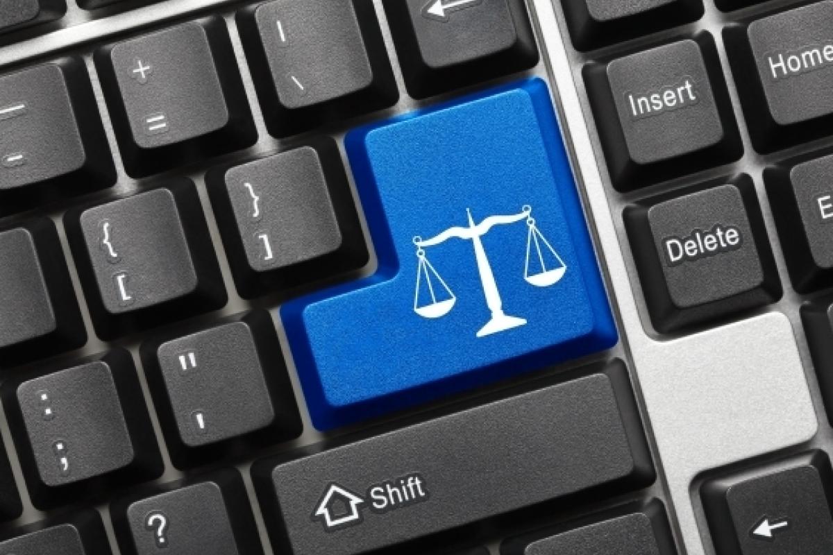 Keyboard with justice scales