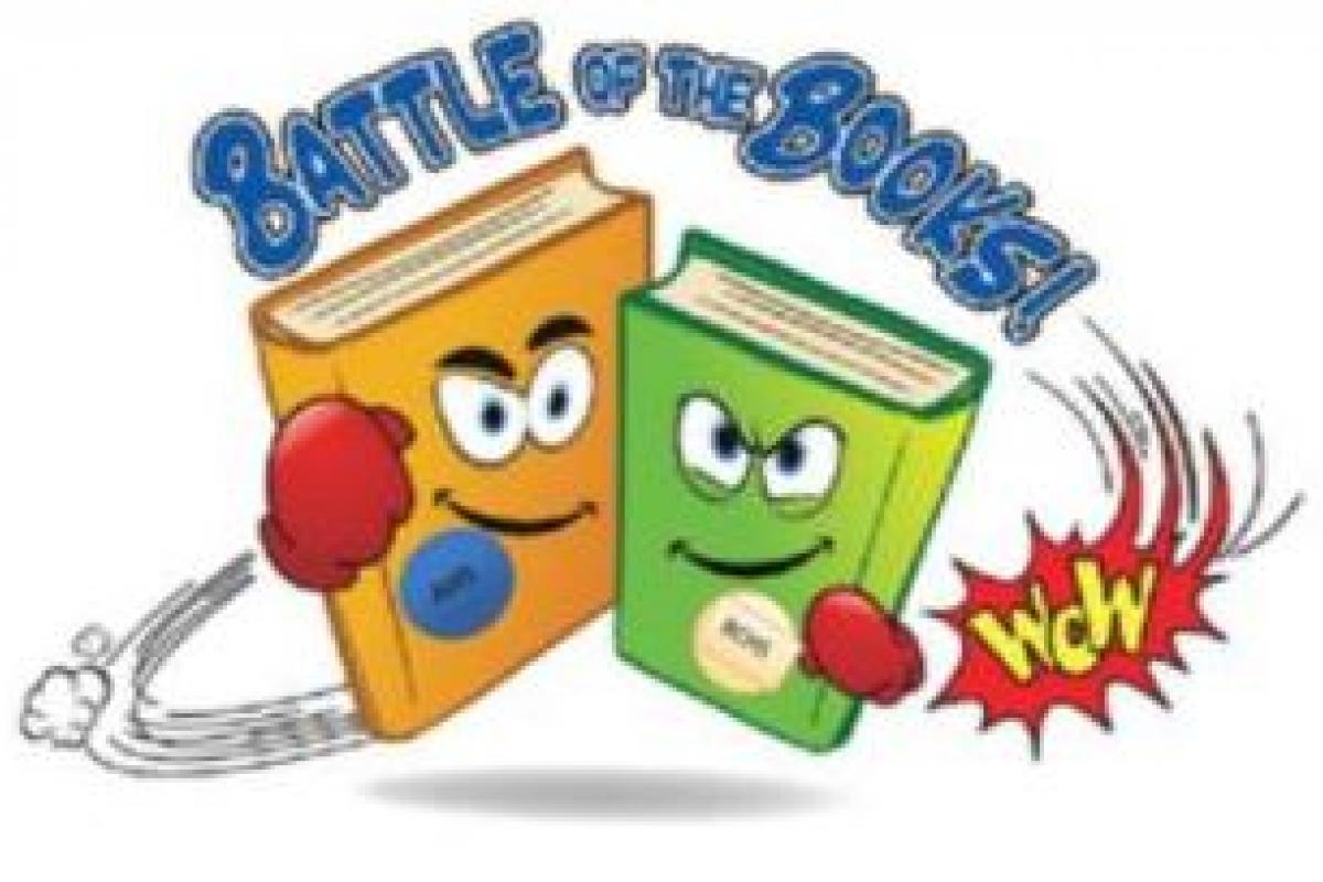 Two books fighting